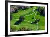 Triangular aerial view of Ojai Valley Inn Country Club Golf Course in Ventura County, Ojai, CA-null-Framed Photographic Print