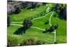 Triangular aerial view of Ojai Valley Inn Country Club Golf Course in Ventura County, Ojai, CA-null-Mounted Photographic Print