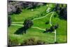 Triangular aerial view of Ojai Valley Inn Country Club Golf Course in Ventura County, Ojai, CA-null-Mounted Photographic Print