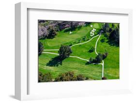Triangular aerial view of Ojai Valley Inn Country Club Golf Course in Ventura County, Ojai, CA-null-Framed Photographic Print
