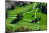 Triangular aerial view of Ojai Valley Inn Country Club Golf Course in Ventura County, Ojai, CA-null-Mounted Photographic Print