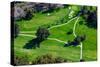 Triangular aerial view of Ojai Valley Inn Country Club Golf Course in Ventura County, Ojai, CA-null-Stretched Canvas