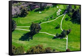 Triangular aerial view of Ojai Valley Inn Country Club Golf Course in Ventura County, Ojai, CA-null-Framed Stretched Canvas