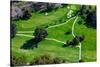 Triangular aerial view of Ojai Valley Inn Country Club Golf Course in Ventura County, Ojai, CA-null-Stretched Canvas