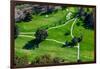 Triangular aerial view of Ojai Valley Inn Country Club Golf Course in Ventura County, Ojai, CA-null-Framed Photographic Print