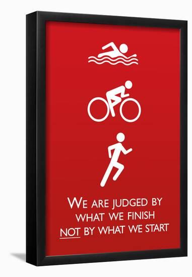 Triathlon Motivational Quote Sports Poster Print-null-Framed Poster