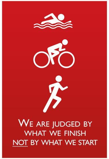 Triathlon Motivational Quote Sports Poster Print-null-Lamina Framed Poster