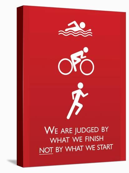 Triathlon Motivational Quote Sports Poster Print-null-Stretched Canvas