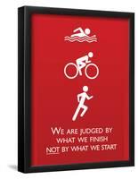 Triathlon Motivational Quote Sports Poster Print-null-Framed Poster