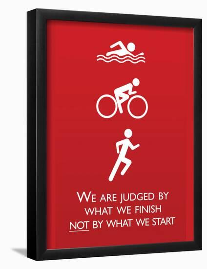 Triathlon Motivational Quote Sports Poster Print-null-Framed Poster