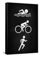 Triathlon Pavement Sports Poster Print-null-Framed Stretched Canvas