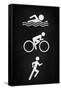 Triathlon Pavement Sports Poster Print-null-Framed Stretched Canvas