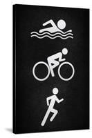 Triathlon Pavement Sports Poster Print-null-Stretched Canvas
