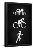 Triathlon Pavement Sports-null-Framed Poster