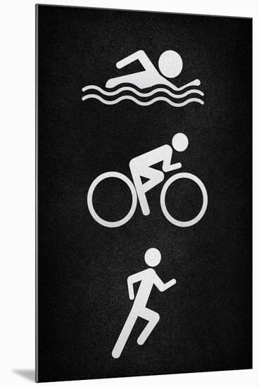 Triathlon Pavement Sports-null-Mounted Poster