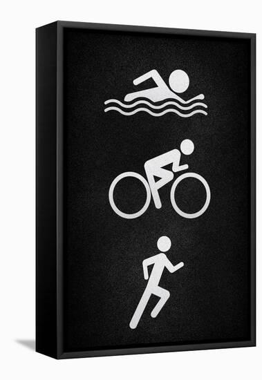 Triathlon Pavement Sports-null-Framed Stretched Canvas