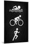 Triathlon Pavement Sports-null-Mounted Art Print