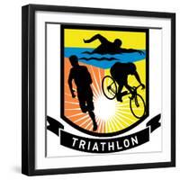 Triathlon Run Swim Bike Shield-patrimonio-Framed Photographic Print