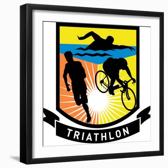 Triathlon Run Swim Bike Shield-patrimonio-Framed Photographic Print