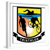 Triathlon Run Swim Bike Shield-patrimonio-Framed Photographic Print