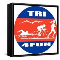 Triathlon Run Swim Bike-patrimonio-Framed Stretched Canvas