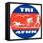 Triathlon Run Swim Bike-patrimonio-Framed Stretched Canvas