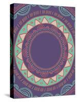 Tribal Bohemian Mandala Background with round Ornament Pattern-Marish-Stretched Canvas