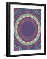 Tribal Bohemian Mandala Background with round Ornament Pattern-Marish-Framed Art Print