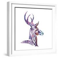 Tribal Buck 2-Melody Hogan-Framed Art Print