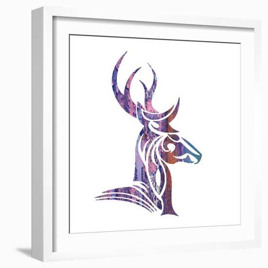 Tribal Buck 2-Melody Hogan-Framed Art Print