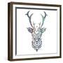 Tribal Buck 3-Melody Hogan-Framed Art Print