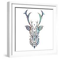 Tribal Buck 3-Melody Hogan-Framed Art Print