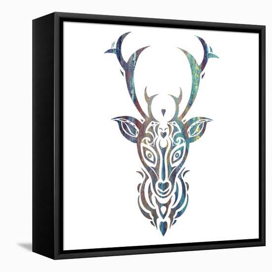 Tribal Buck 3-Melody Hogan-Framed Stretched Canvas