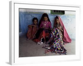 Tribal Crafts of Embroidery and Applique, Kutch District, Gujarat State, India-John Henry Claude Wilson-Framed Photographic Print