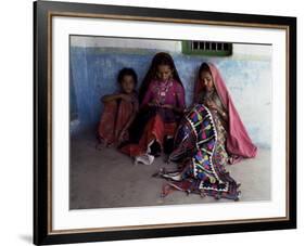 Tribal Crafts of Embroidery and Applique, Kutch District, Gujarat State, India-John Henry Claude Wilson-Framed Photographic Print