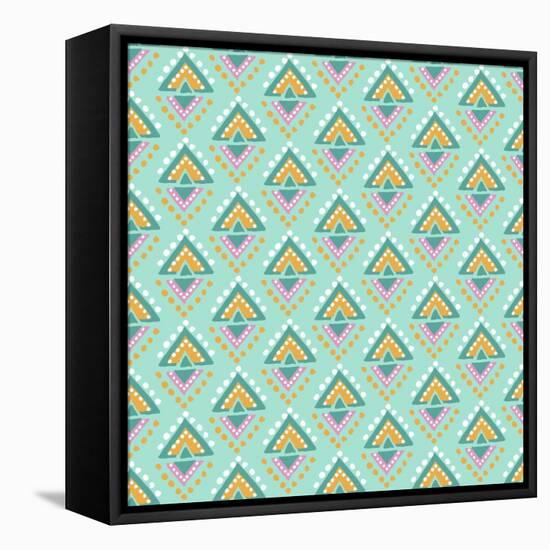 Tribal Dots-Joanne Paynter Design-Framed Stretched Canvas