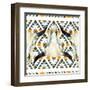 Tribal Geometric Buffalo Skull-tanycya-Framed Art Print