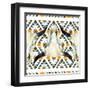 Tribal Geometric Buffalo Skull-tanycya-Framed Art Print