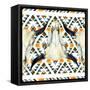 Tribal Geometric Buffalo Skull-tanycya-Framed Stretched Canvas