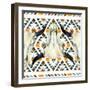 Tribal Geometric Buffalo Skull-tanycya-Framed Art Print