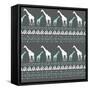 Tribal Giraffes-Joanne Paynter Design-Framed Stretched Canvas