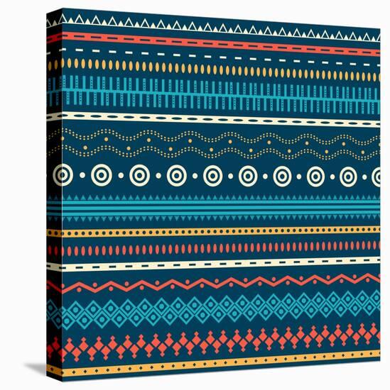 Tribal Striped Seamless Pattern.-Vodoleyka-Stretched Canvas