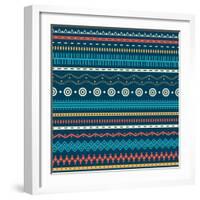 Tribal Striped Seamless Pattern.-Vodoleyka-Framed Art Print