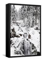 Triberg Waterfalls in Winter, Triberg, Black Forest, Baden-Wurttemberg, Germany, Europe-Markus Lange-Framed Stretched Canvas