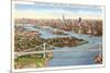 Triborough Bridge, View of Hell Gate, New York City-null-Mounted Premium Giclee Print