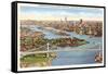 Triborough Bridge, View of Hell Gate, New York City-null-Framed Stretched Canvas