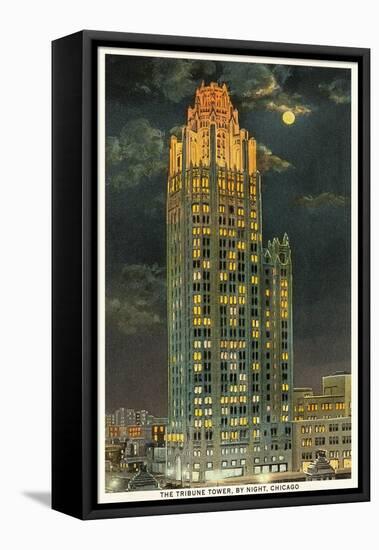 Tribune Tower by Night, Chicago, Illinois-null-Framed Stretched Canvas