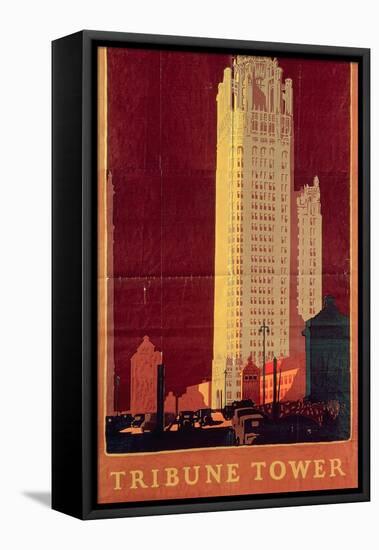 Tribune Tower, Published by Chicago Rapid Transit Company, Usa, 1925 (Colour Litho)-Norman Erickson-Framed Stretched Canvas