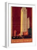 Tribune Tower, Published by Chicago Rapid Transit Company, Usa, 1925 (Colour Litho)-Norman Erickson-Framed Giclee Print