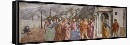 Tribute Money, 1425-27-Masaccio-Framed Stretched Canvas